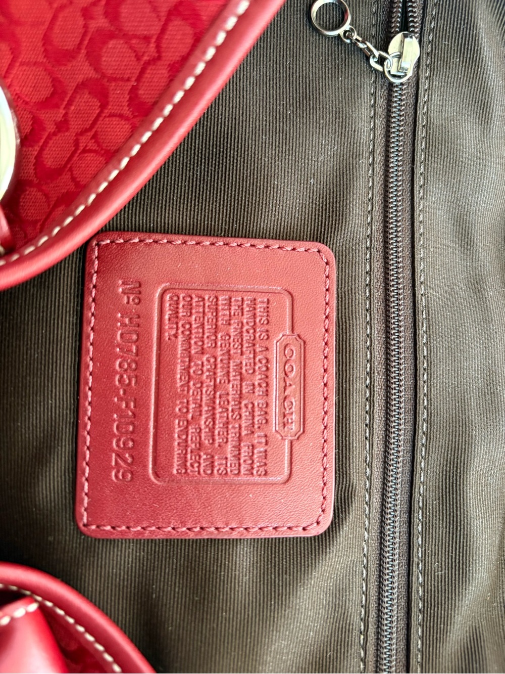 Vintage Coach Soho Red Signature Jacquard Flap Satchel Bag (Style H0785-F10929)